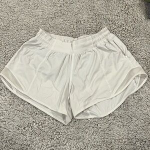 White lululemon hotty hot shorts